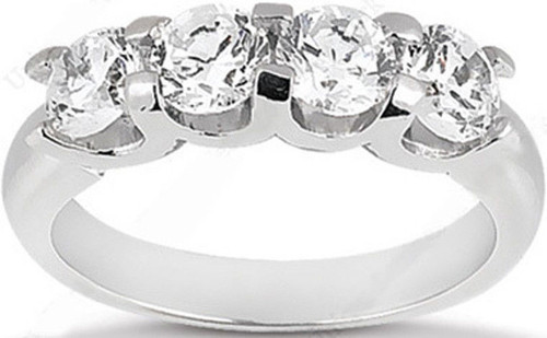 2.40 carat 4 Round Diamond Wedding "U" Band Anniversary Ring 0.60 ct VS/SI1