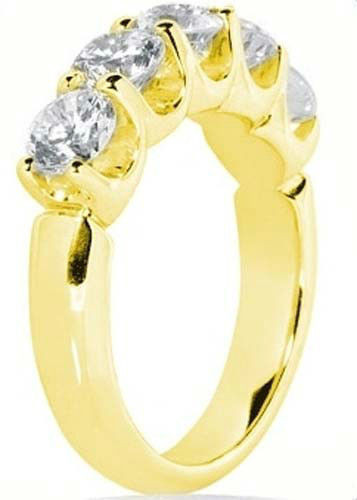 2.50 ct Round Diamond Anniversary "U" BAND 14K Yellow Gold Ring 5 x0.50 ct G SI