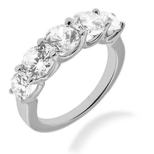 2 ct total Graduated Round Diamond ring Wedding Anniversary Band 18K White Gold