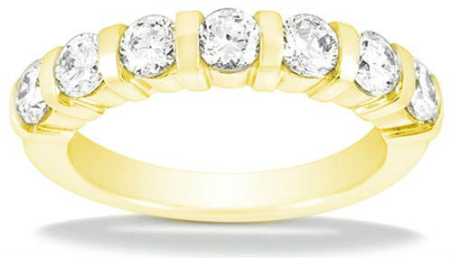 1.75 ct, Round Diamond Band Wedding Anniversary Ring 14K Yellow Gold 7 x 0.25 ct