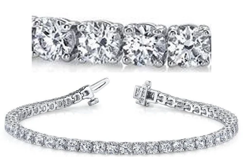 7.50 carat Round Diamond Tennis Bracelet 14k Gold 50 x 0.15 ct each F color SI1