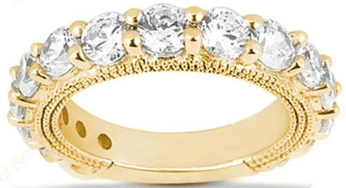  1.91 carat ROUND Brilliant DIAMOND Wedding Anniversary 14K Yellow Gold Band SI1