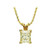 0.90 ct Princess cut Yellow DIAMOND 14K Yellow Gold Pendant w/ chain #175