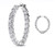 11.2 carat Round cut Diamond 14k White Gold HOOP Oval shape Earring 28 x 0.40 ct