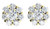 2.06 ct 14k Yellow Gold Cluster Stud Earrings Round cut Diamonds G-H color SI1