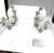 3.50 carat Round Diamond Earrings F-G SI1, 14k White Gold, center 0.40 ct
