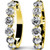 1.44 ct Round cut Diamond Hoop 14k Yellow Gold Earrings, 12 x 0.12 ct