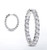 4.32 carat Round cut Diamond 14k White Gold Hoop Oval shape Earring 36 x 0.12 ct