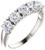 1.50 carat Round Diamond Wedding Band 14K White Gold Ring 5 x .30 ct GIA E-F VVS