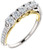 1.50 carat GIA Round Diamond E-F- VVS Wedding Band 14K 2-tone Gold Ring 5 x 0.30