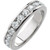 1.64 ct total Round cut Diamond Ring 14k White Gold Wedding Band 11 x 0.15 ct