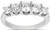 1.30 ct 5 Round Diamond Wedding "U" shape Band Anniversary 14K White Gold Ring