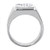 2.50 carat 9 Princess cut Diamond Ring Mens Heavy Platinum Band, F SI1