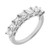 7 Princess cut Brilliant Diamond Ring 14K White Gold Wedding Band 1.19 carat 0.17 ct each