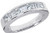 1 carat, 4 Princess cut & Baguette Diamond Ring 14K Gold Anniversary Band