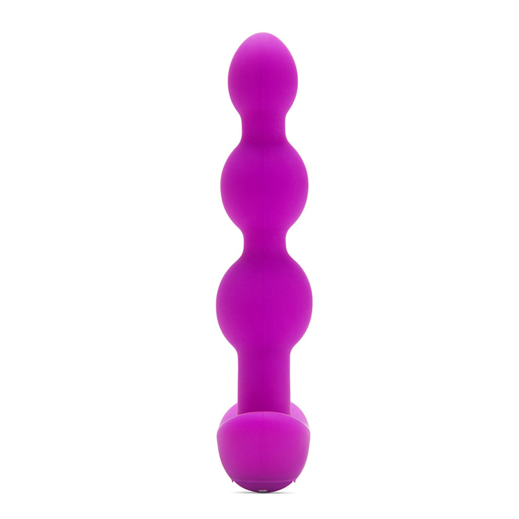 Fuchsia b-Vibe Remote Control Triplet Anal Beads - Side