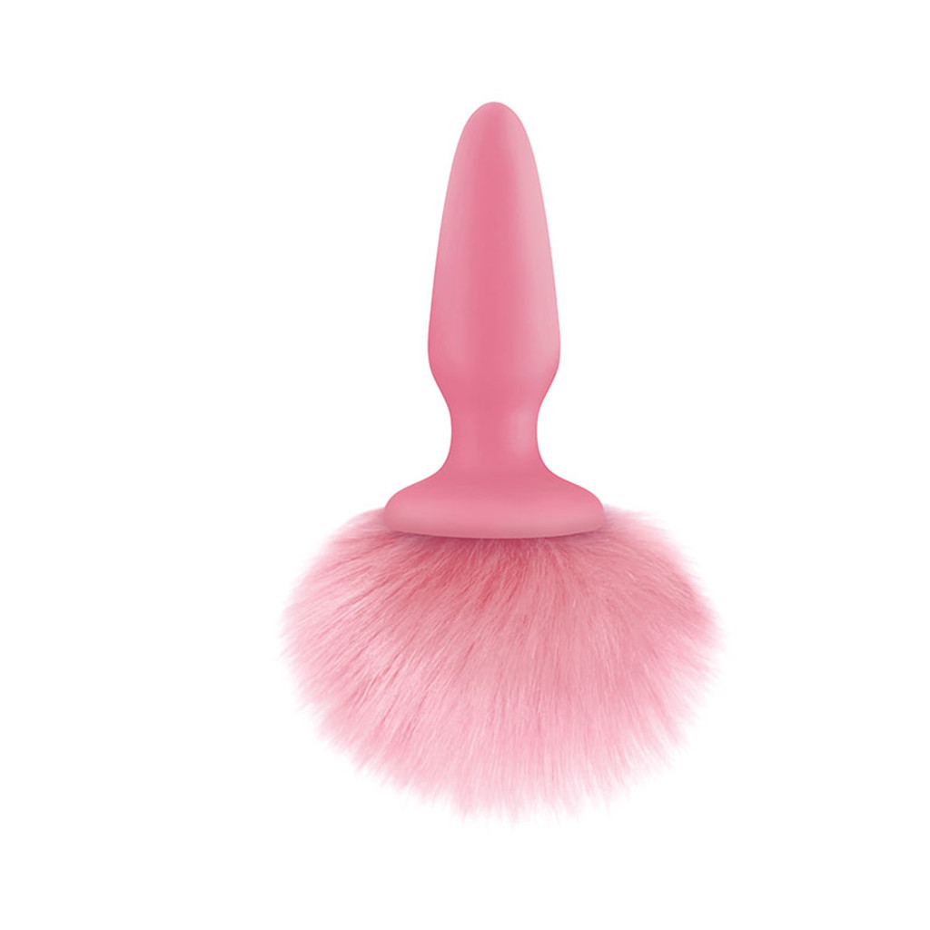 Pink NS Novelties Bunny Tail Silicone Butt Plug