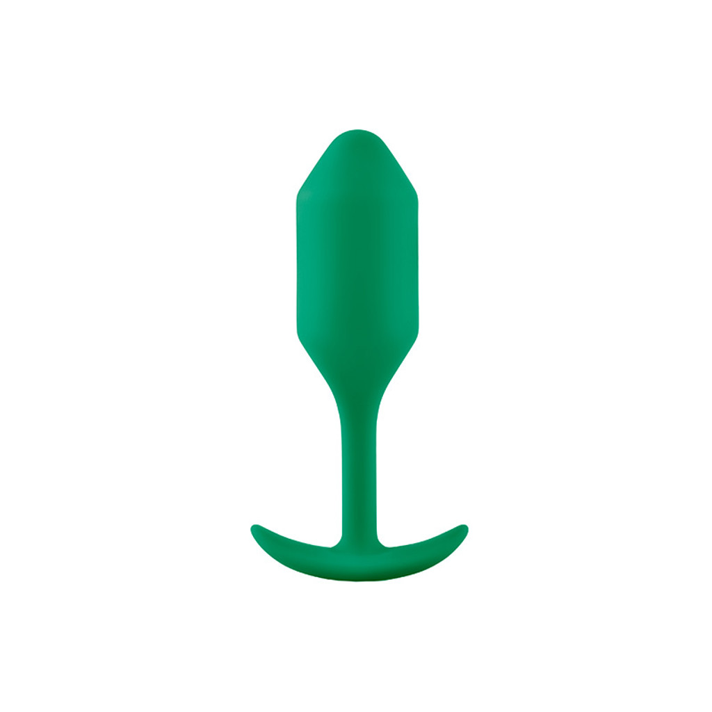Green b-Vibe Snug Plug 2 Weighted Silicone Plug