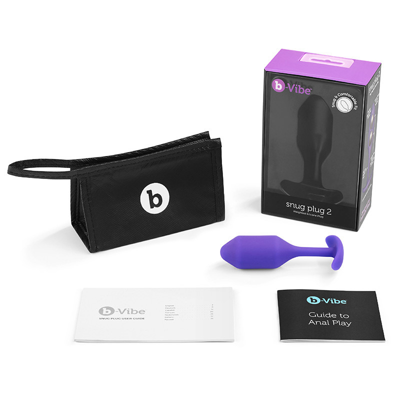 Purple b-Vibe Snug Plug 2 Weighted Silicone Plug - Contents 