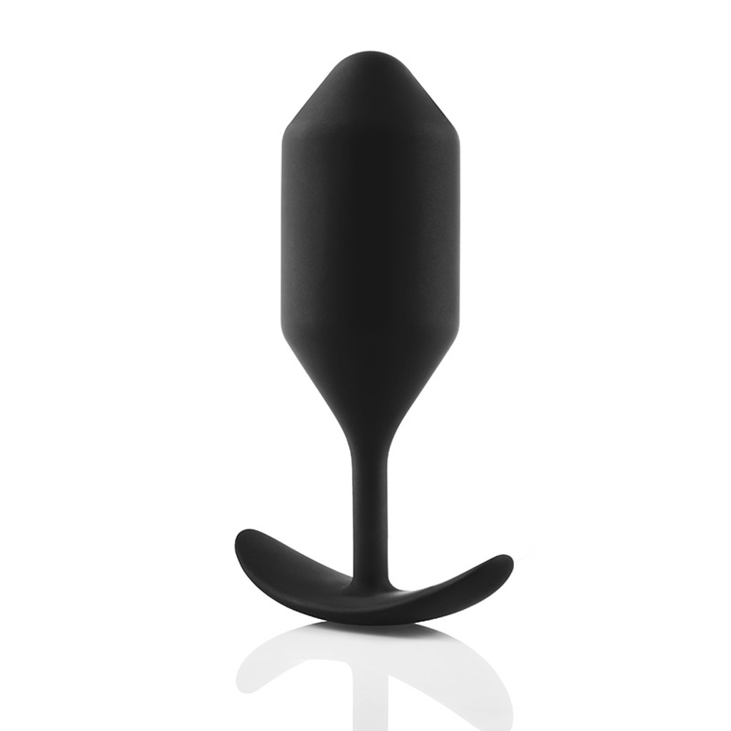 Black b-Vibe Snug Plug 4 Ultra-Comfortable Weighted Butt Plug - Side 