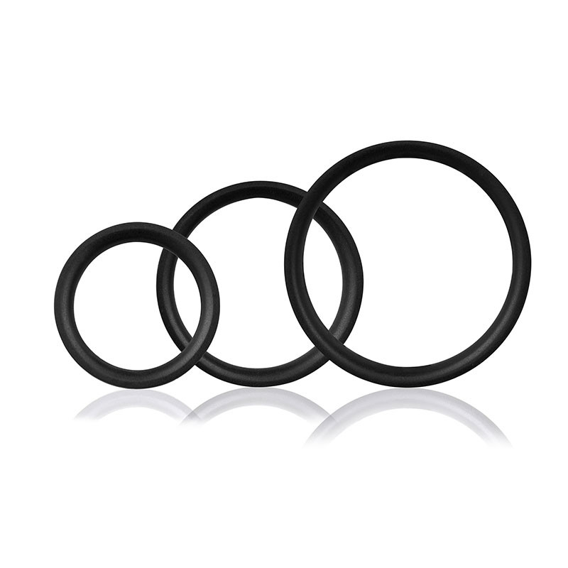 Black Screaming O RingO Pro x3 Silicone Cock Rings - Front