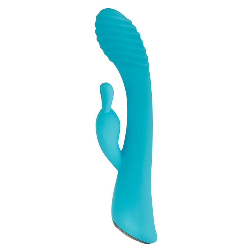 Evolved Novelties Aqua Bunny Silicone Rabbit Vibrator - Left