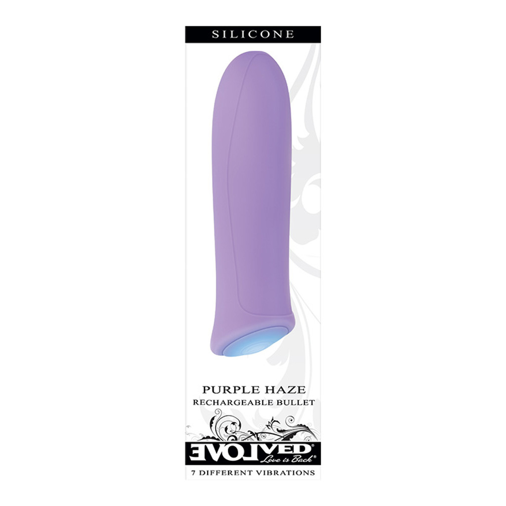 Evolved Novelties Purple Haze Vibrating Silicone Bullet - Packaging Front