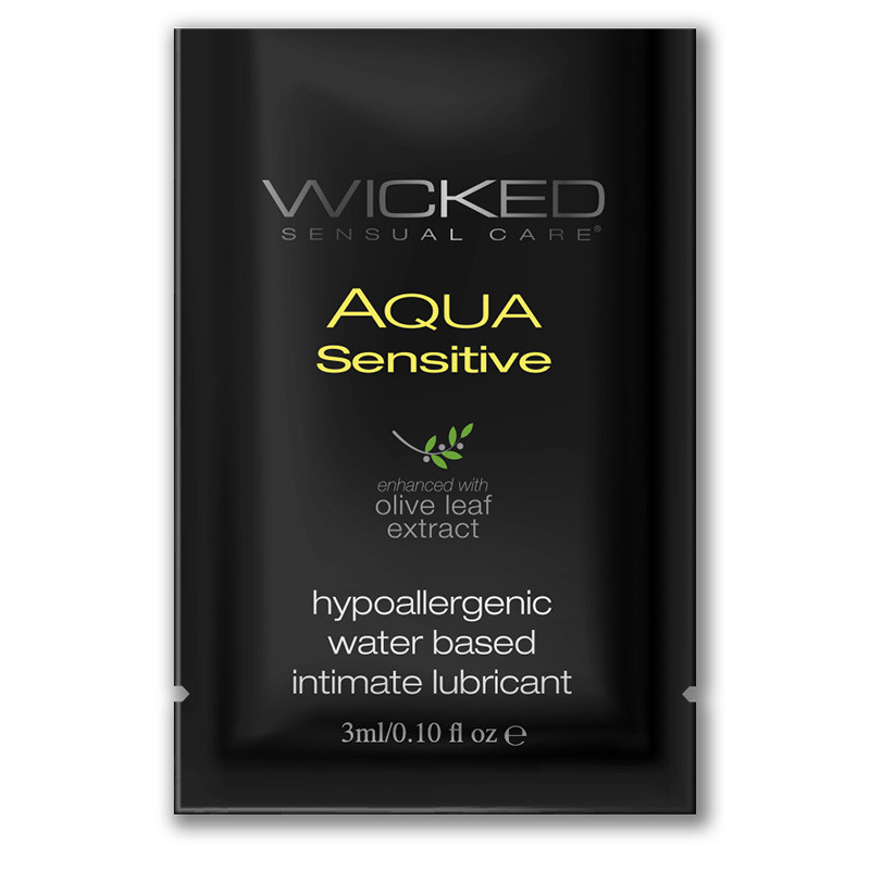 Wicked Aqua Sensitive Lubricant Sample - Front