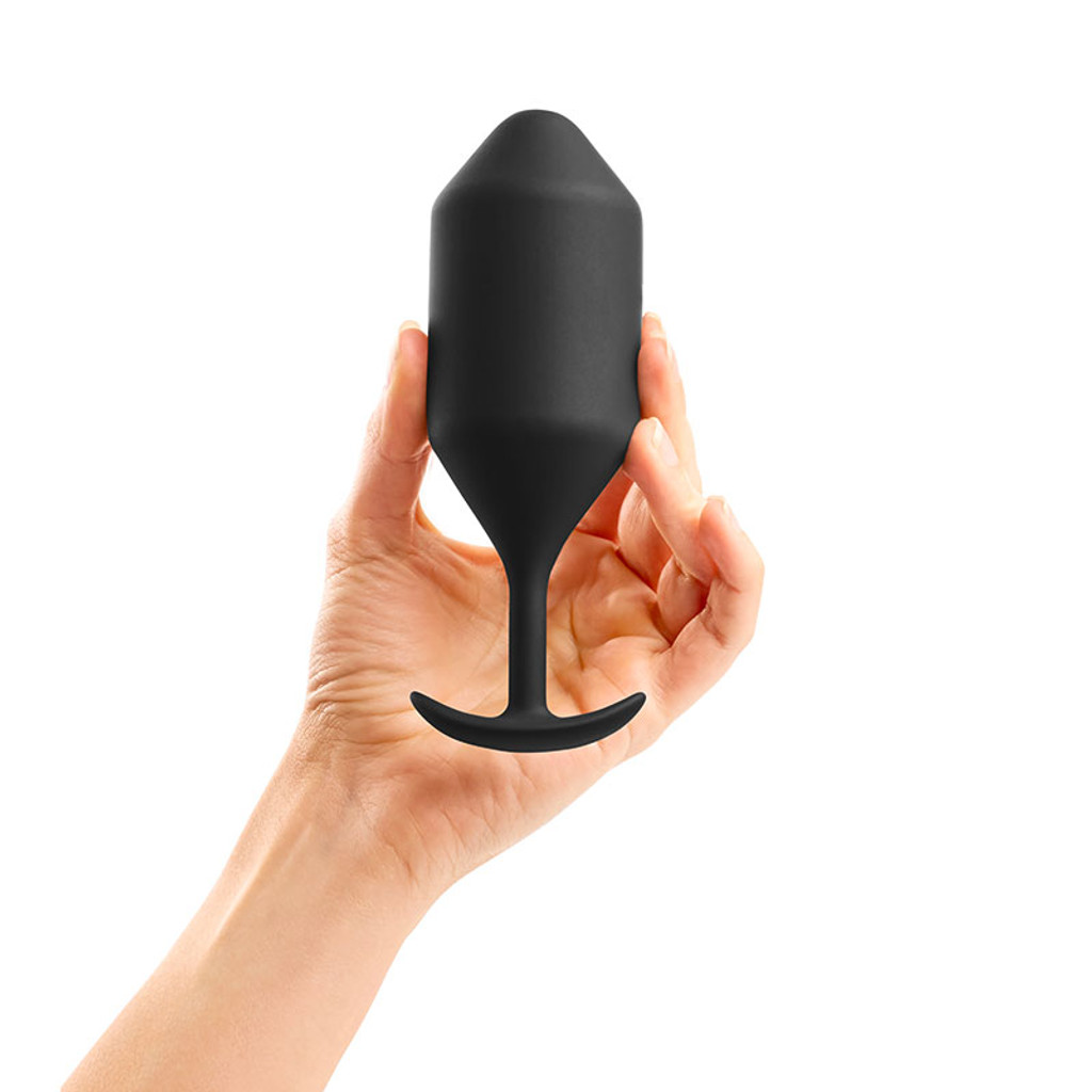 Black b-Vibe Snug Plug 5 Weighted Silicone Plug - Model