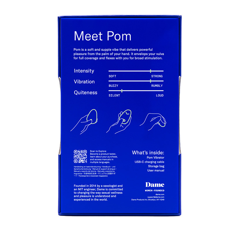 Pom Flexible Vibrator by Dame Products - Packaging Back