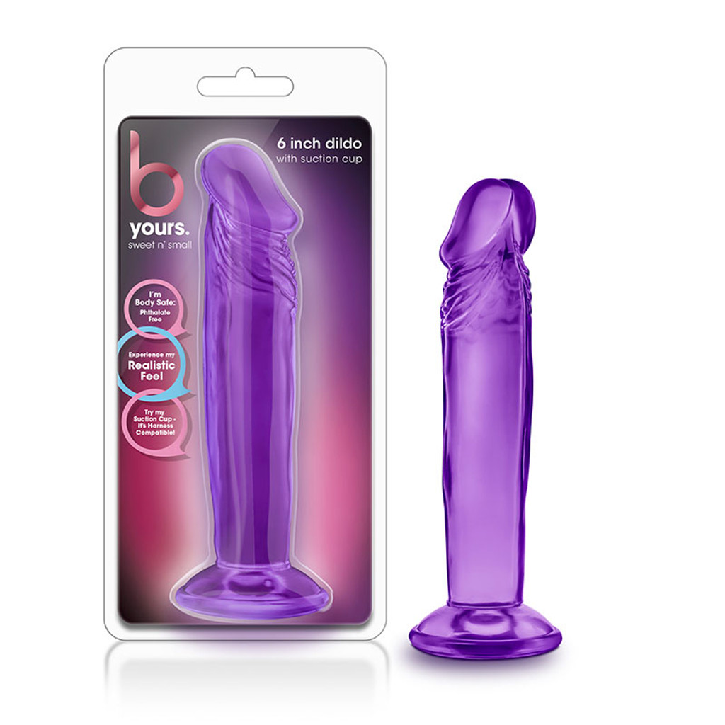 Purple Blush Novelties Sweet N' Small 6"  Dildo with Suction Cup - Packaging 