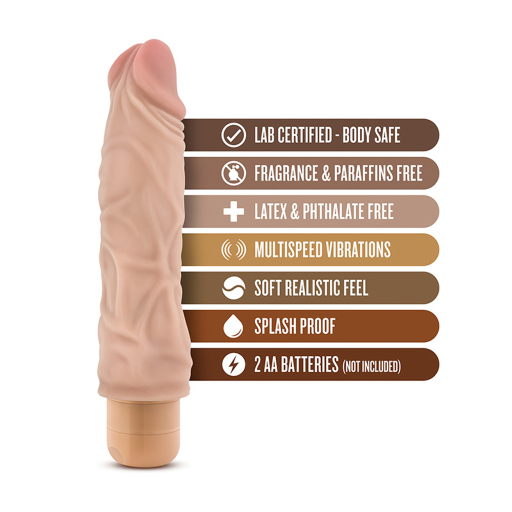 Vanilla Blush Novelties Dr. Skin Cock Vibe #10 - 8.5" Vibrating Cock - Features