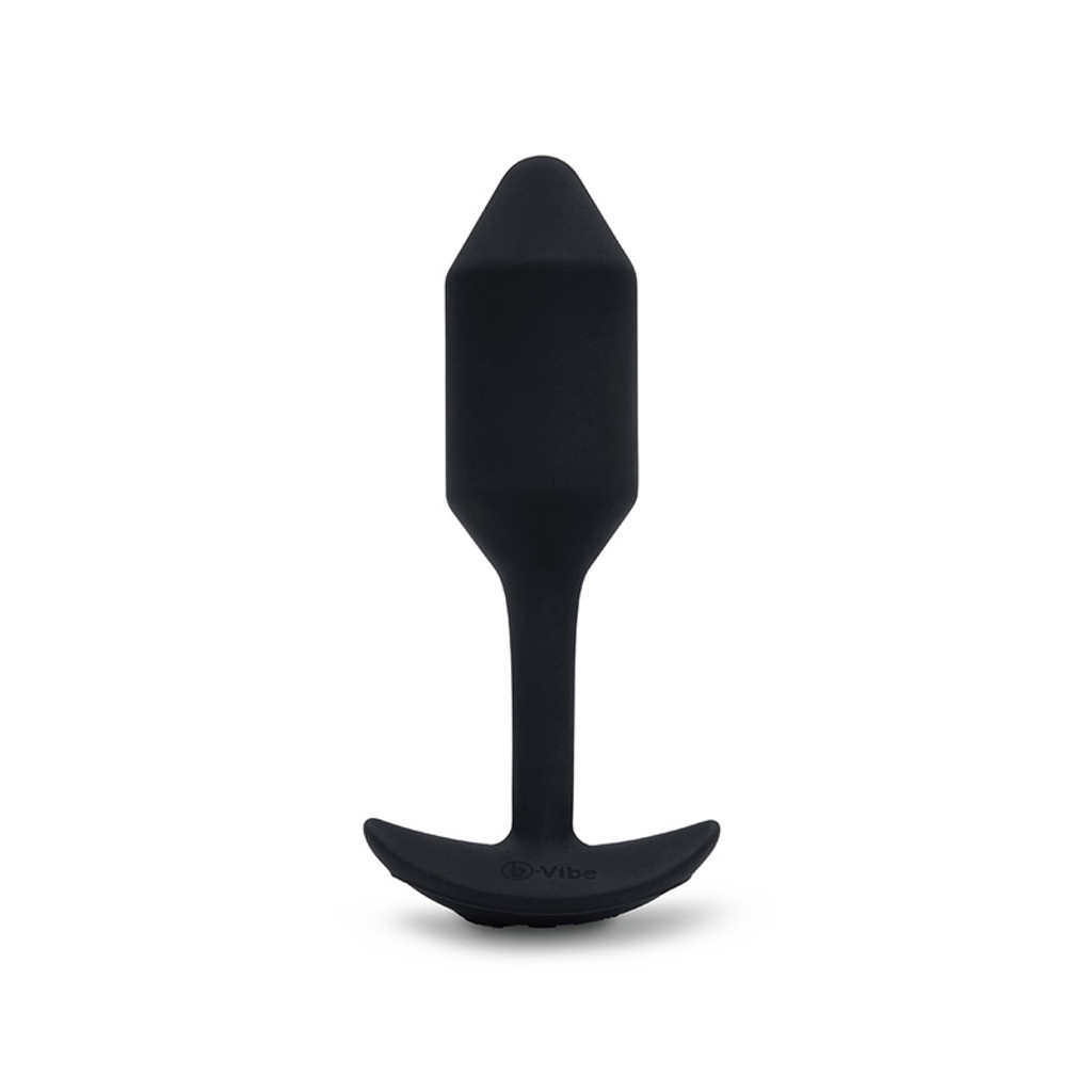 Black b-Vibe Vibrating Snug Plug 2 - Weighted & Vibrating Silicone Plug