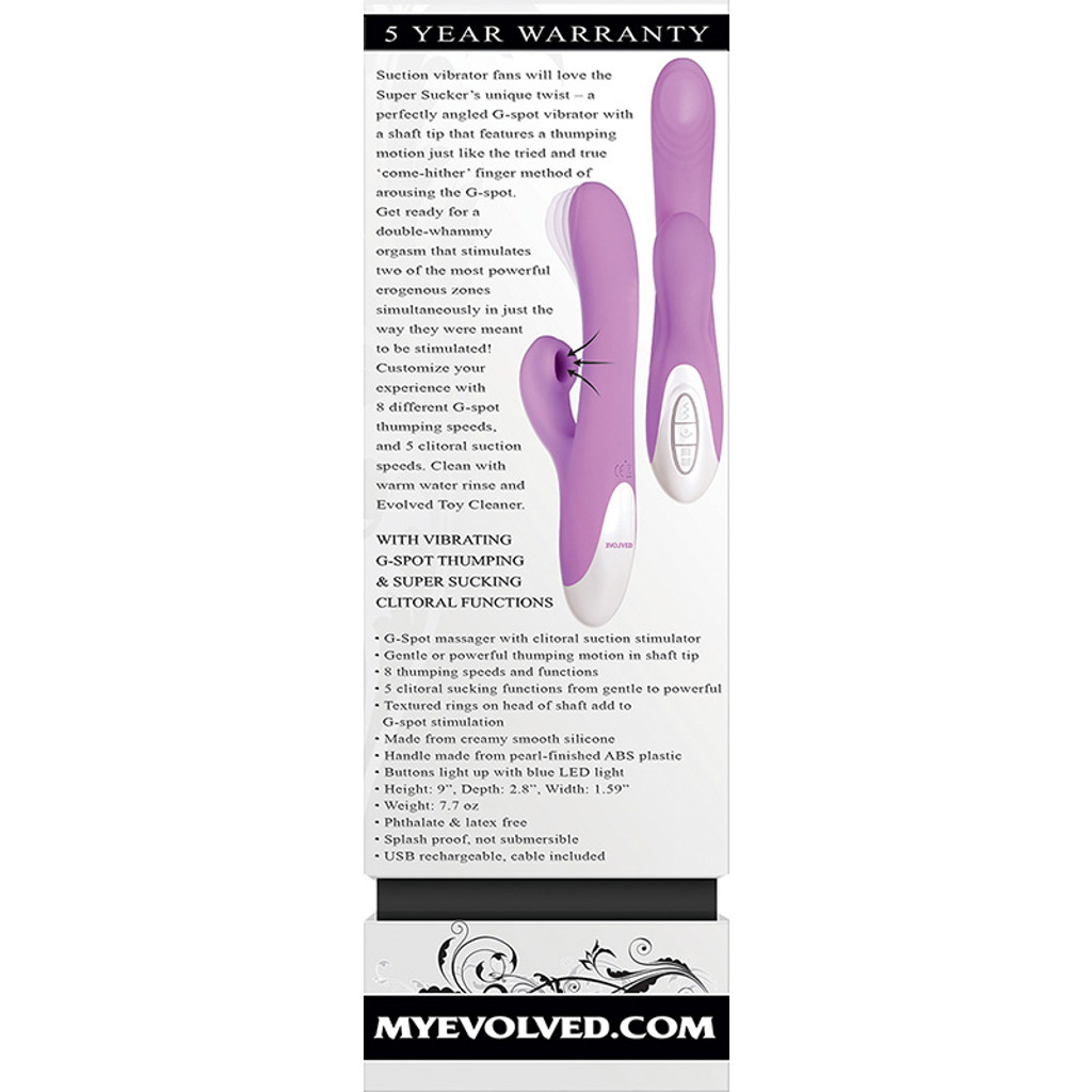 Evolved Novelties Super Sucker G-spot Vibrator - Packaging Back