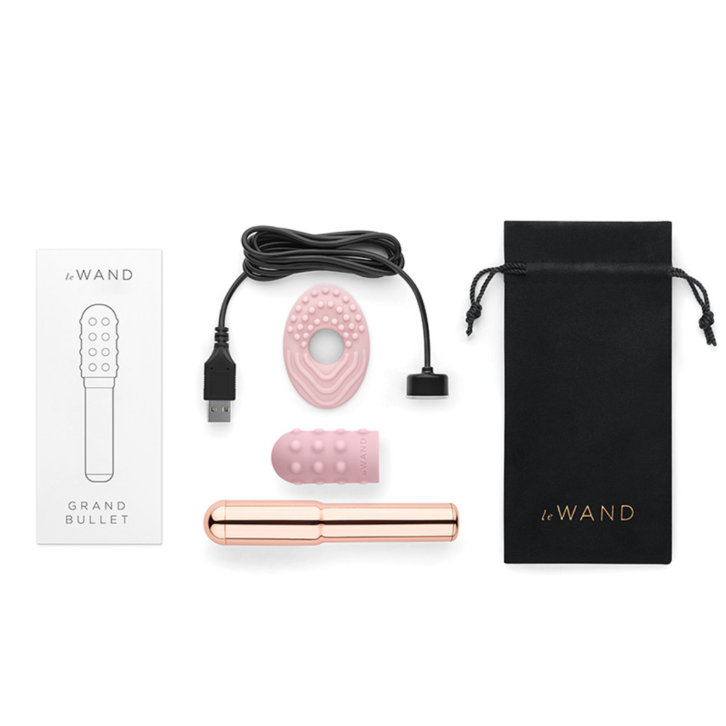 Rose Gold Le Wand Grand Bullet Vibrator - Contents