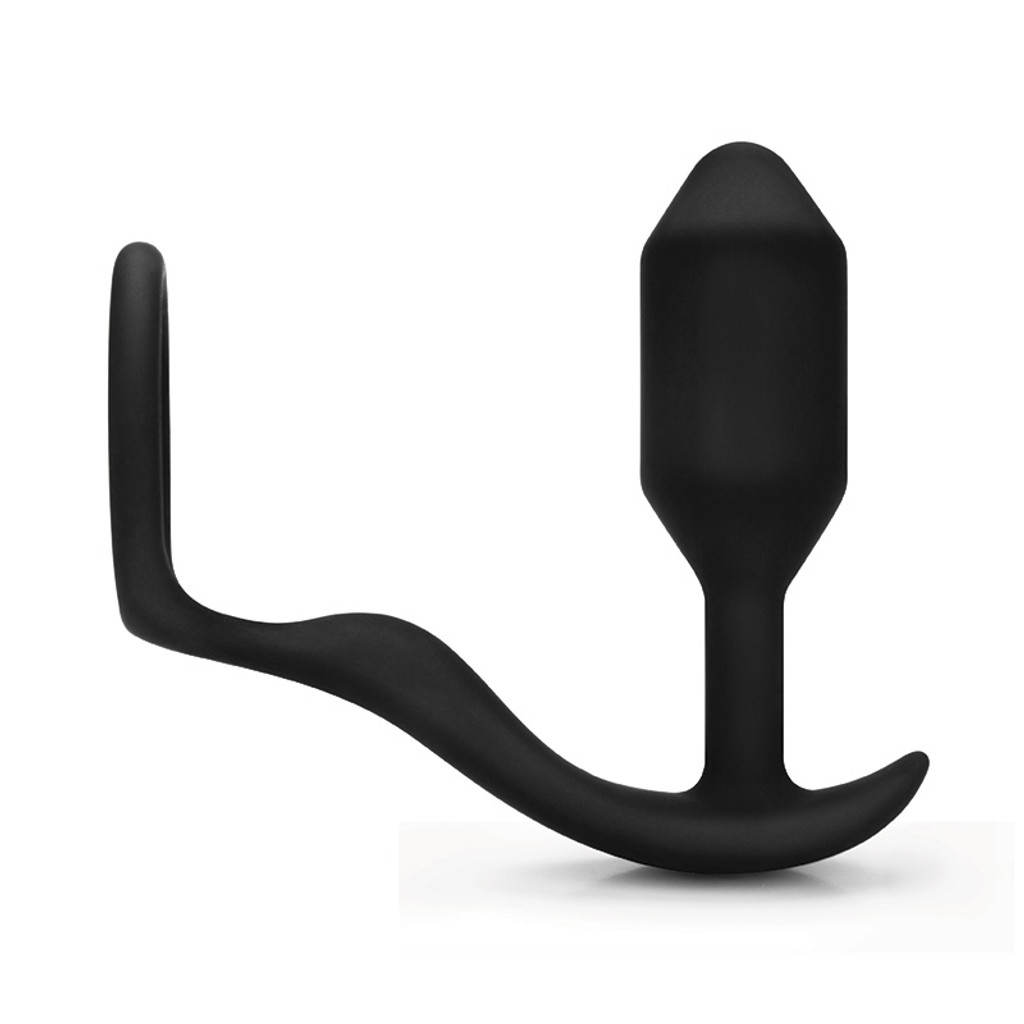 b-Vibe Snug & Tug  Penis Ring and Weighted Butt Plug - Side