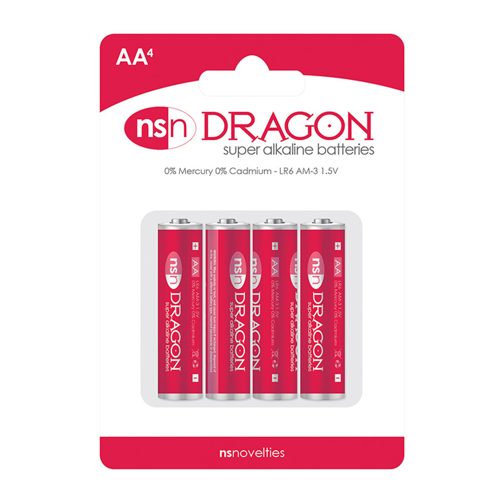 NS Novelties Dragon Super Alkaline AA Batteries 4-pack 