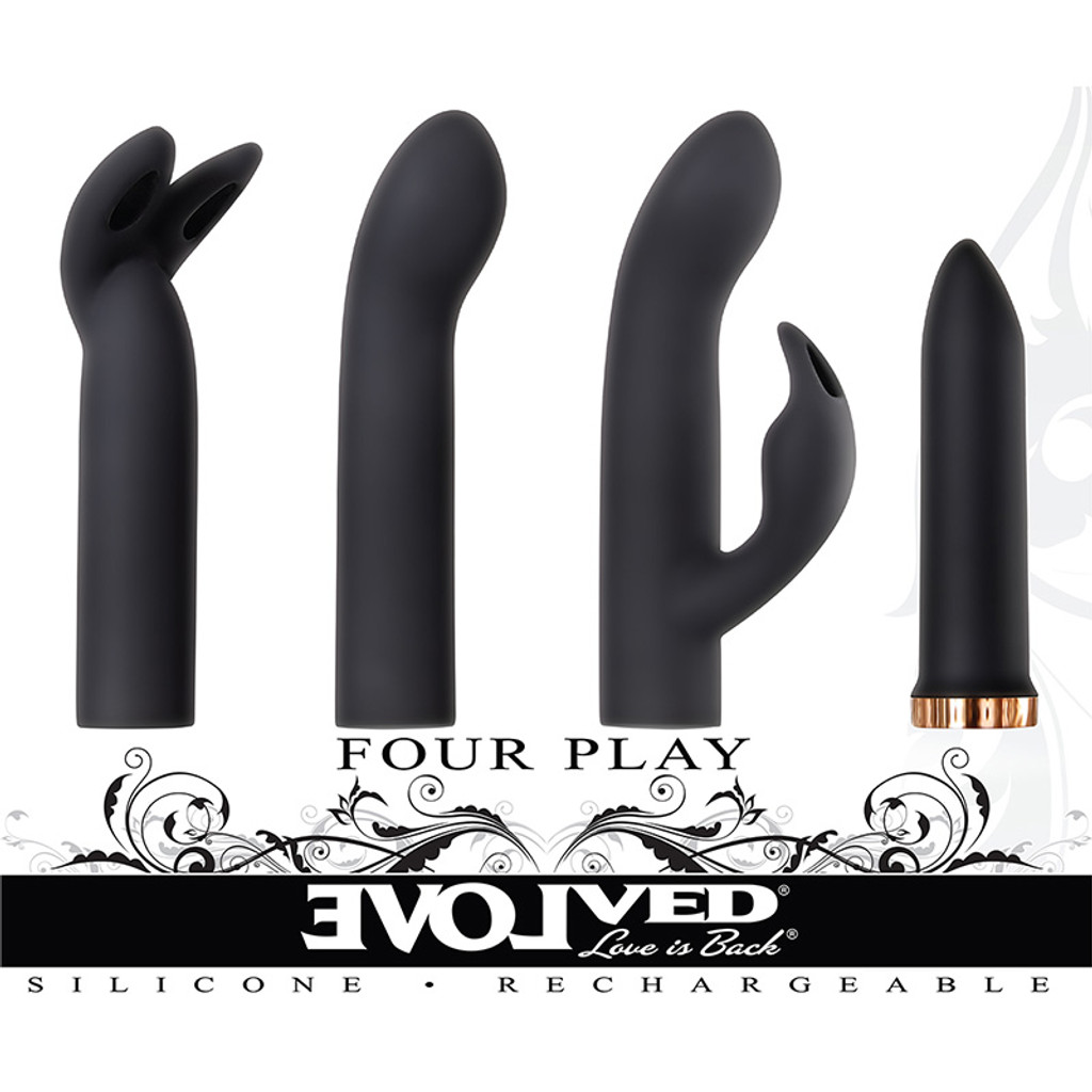 Evolved Novelties Four Play Bullet and Silicone Sleeves Kit - Packaging Front
