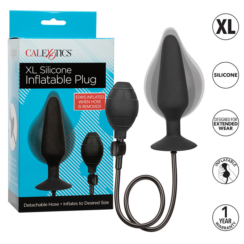 CalExotics  XL Silicone Inflatable Butt Plug - Packaging Features 
