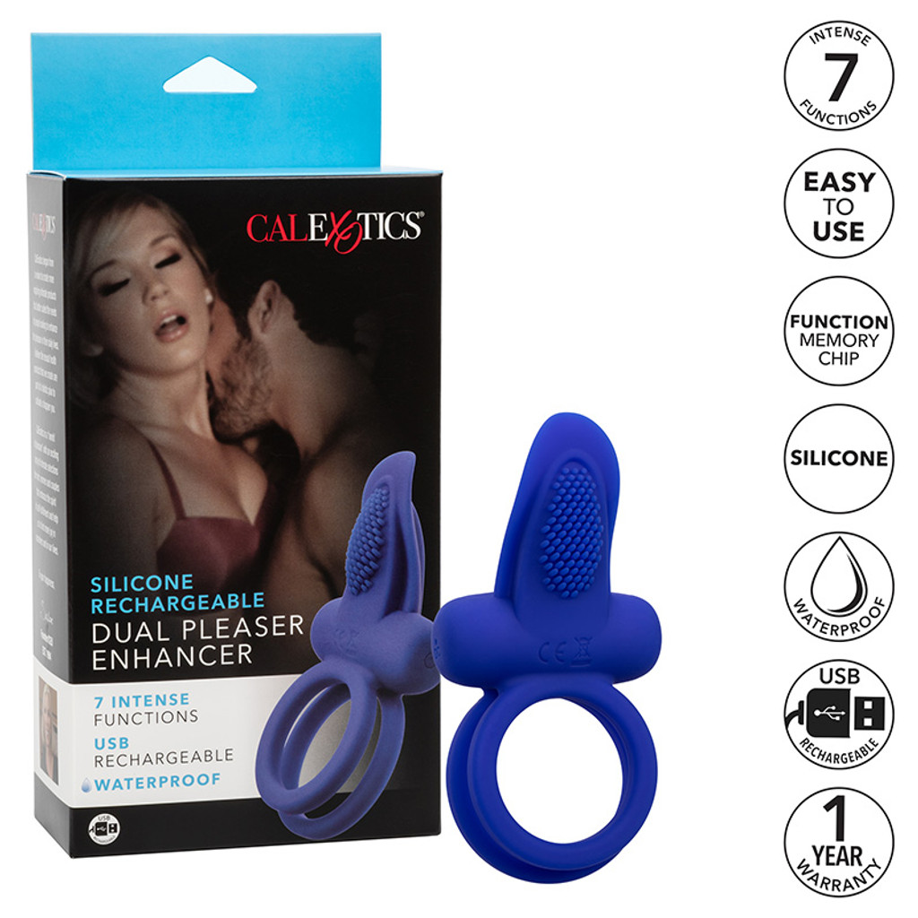 CalExotics Silicone Rechargeable Dual Pleaser Enhancer - Icons