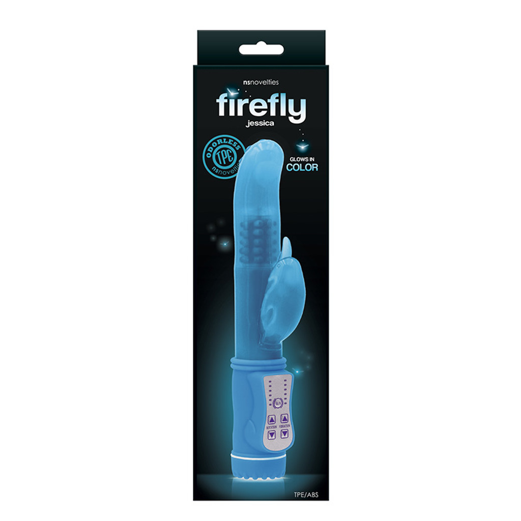 NS Novelties Firefly Glow-In-The-Dark Jessica Rabbit Vibrator - Package 