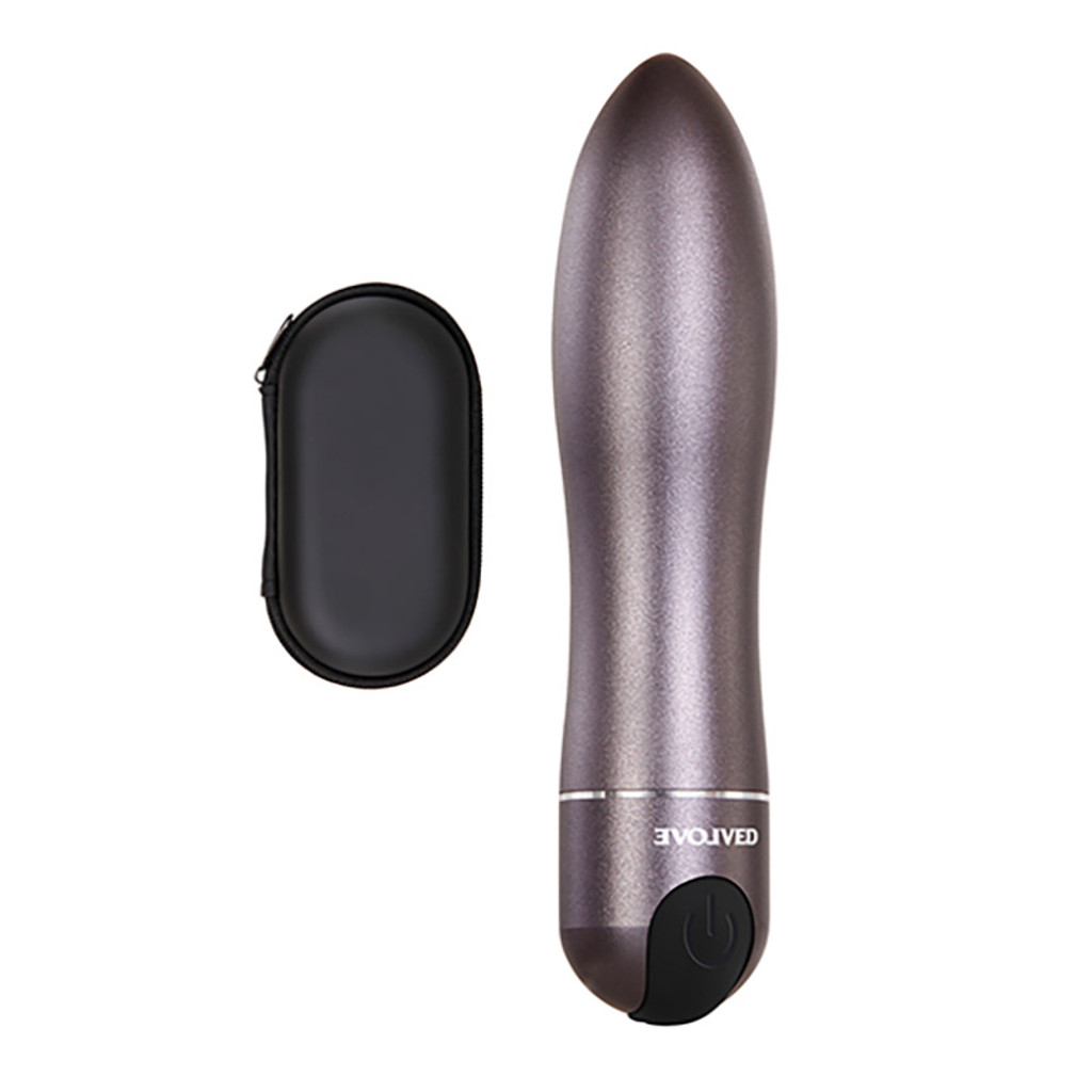 Evolved Novelties Travel-Gasm Metal Rechargeable Bullet - Right Side w/ Case