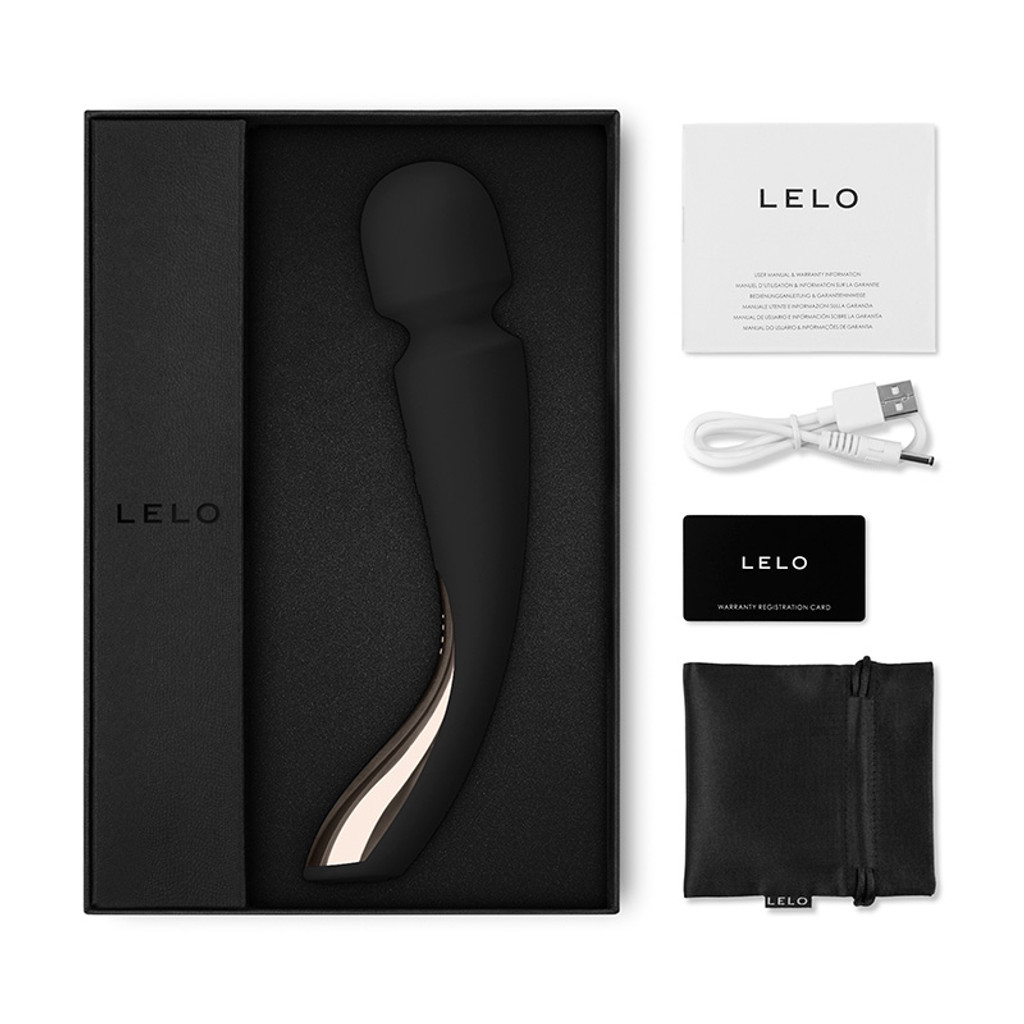 Black LELO SMART WAND 2 Medium Luxurious Massager - Content 