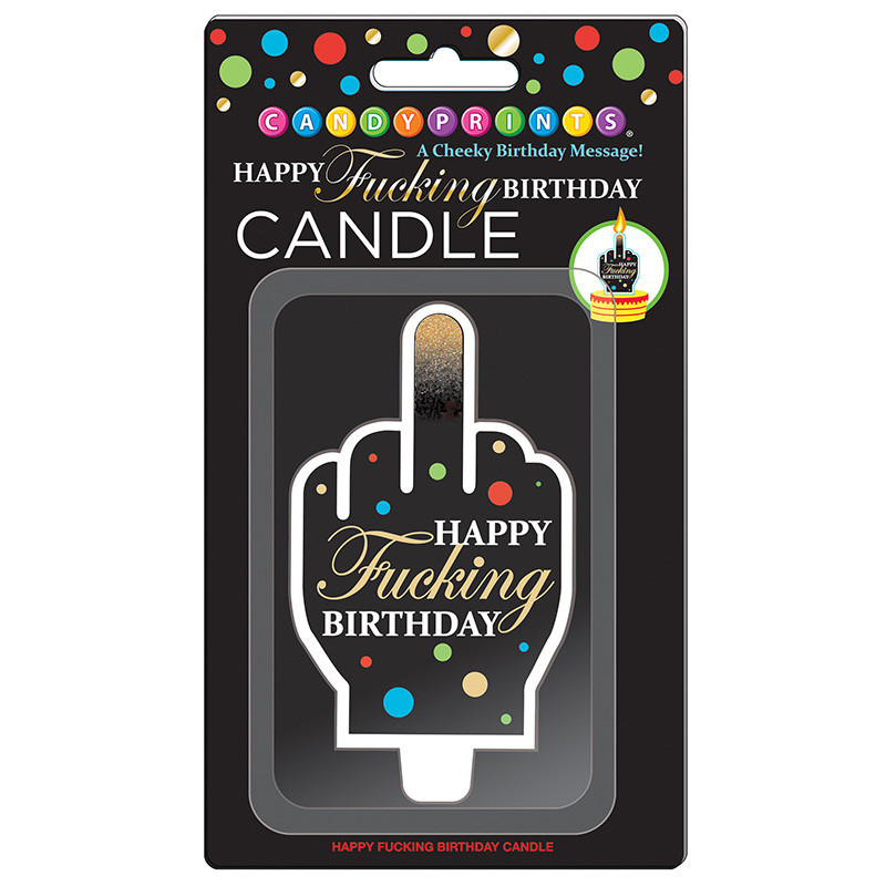 Happy Fucking Birthday Large F-U Finger Candle