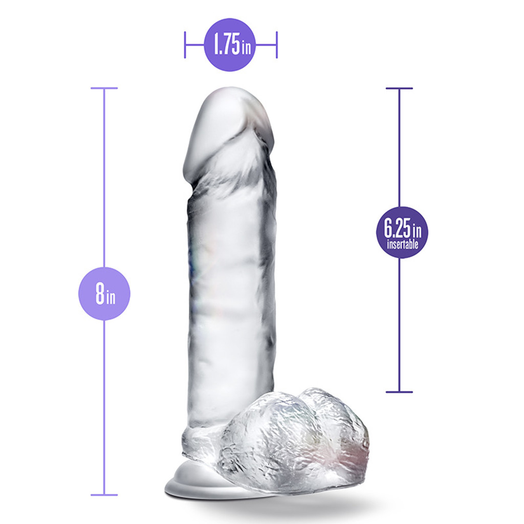 Blush Novelties B Yours Diamond - Glimmer 8" Dildo - Measurements 