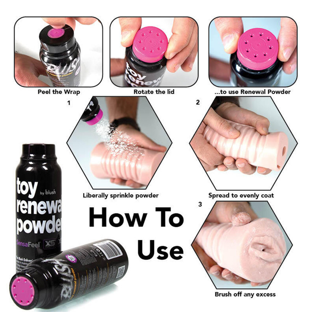 Blush Sex Toy Renewal Powder - How to Use