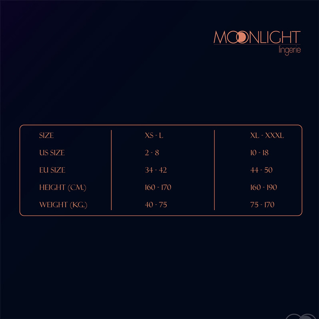 Moonlight Lingerie Size Chart