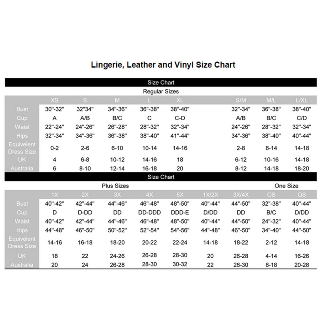 Elegant Moments Size Chart