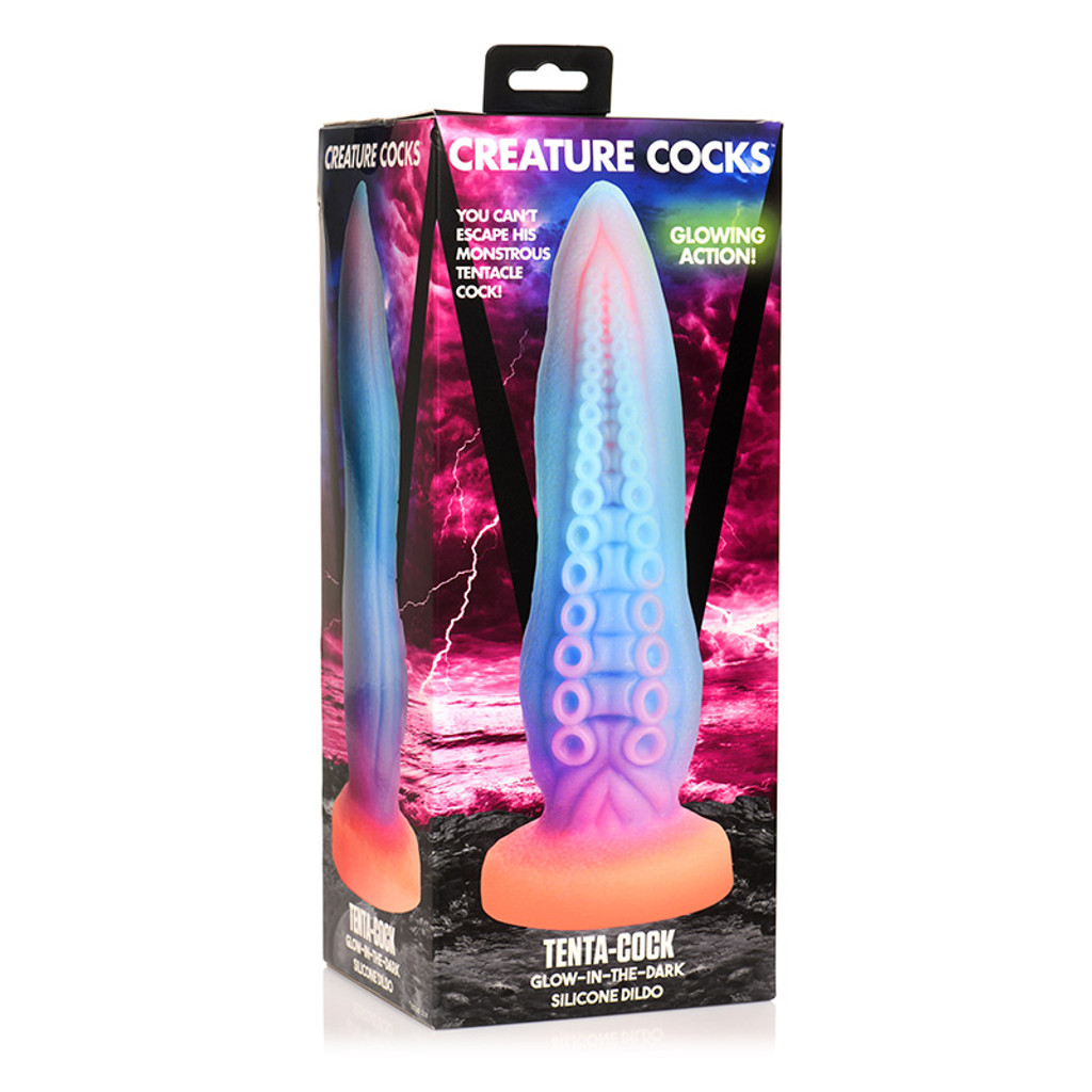 XR Brands Creature Cocks Tenta-Cock Glow-In-the-Dark Silicone Dildo - 3D Box