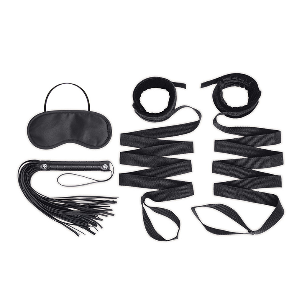 Lux Fetish Bondage Bed Strap & Flogger 7pc. Kit